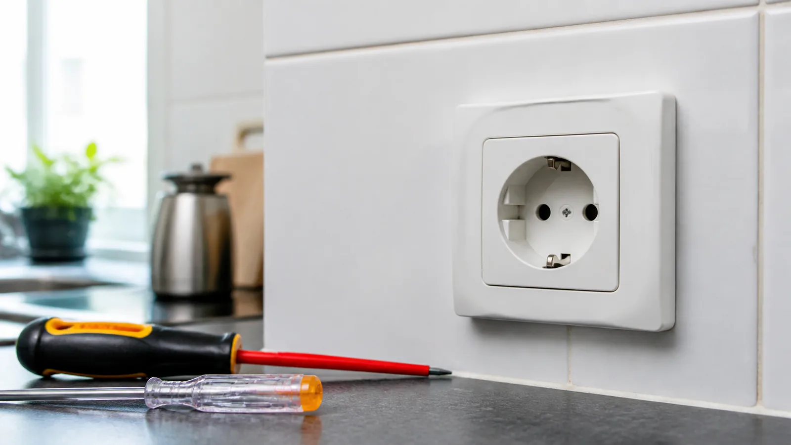Enchufe Schuko revisado por posible olor a quemado