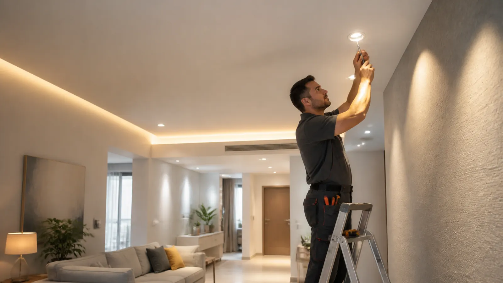 Iluminación LED moderna instalada en una vivienda